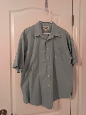 Gulf Traders Men's Short sleeve Green Button Down Shirt size XLarge
